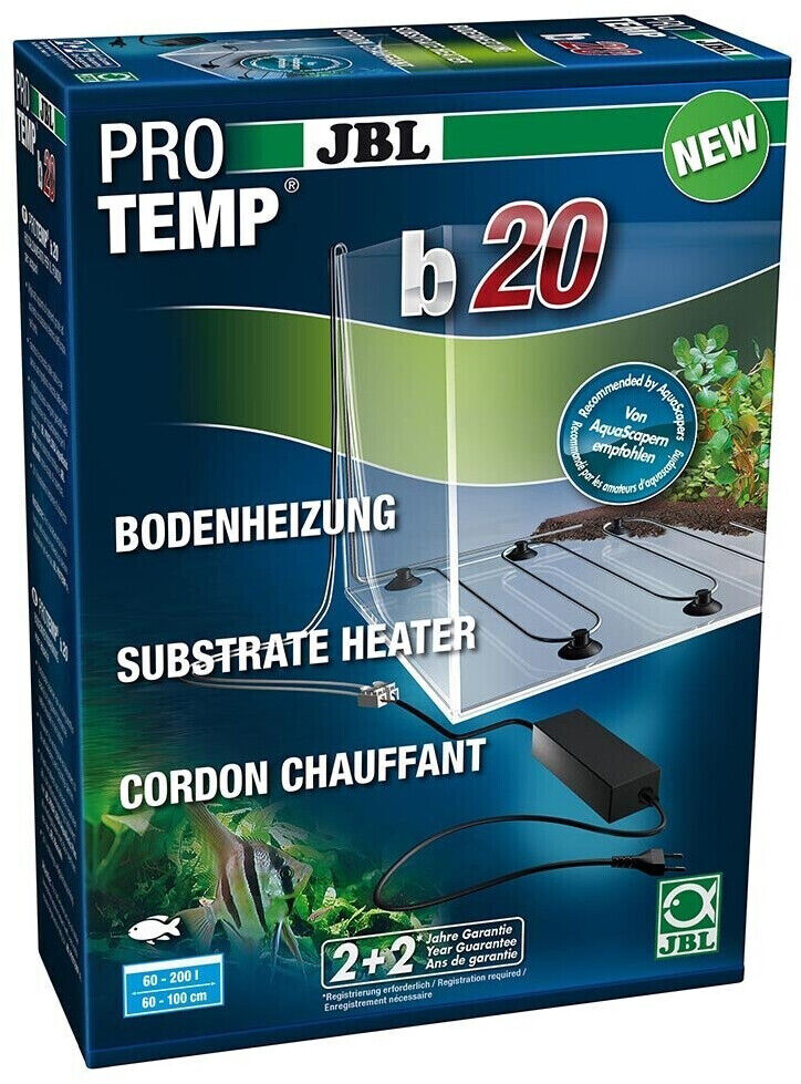 JBL ProTemp b III 20W Bodenheizung für Aquarium, 60-200 l, 20 W Heizung